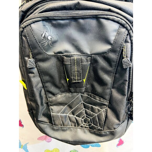 Spiderwire Black Sling Backpack With Web Design & Spider Logo 24in - Picture 3 of 6